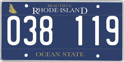 RI license plate 038119