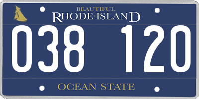 RI license plate 038120