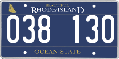 RI license plate 038130
