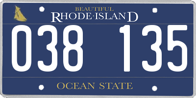 RI license plate 038135