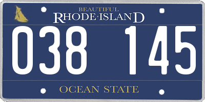 RI license plate 038145