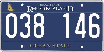 RI license plate 038146