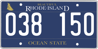 RI license plate 038150