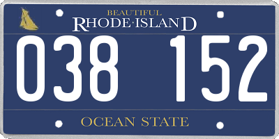 RI license plate 038152