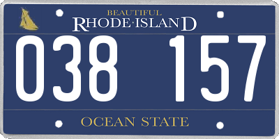 RI license plate 038157