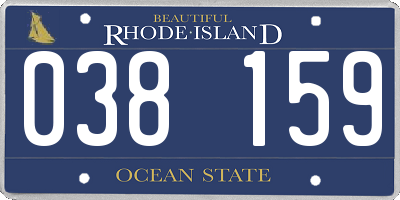 RI license plate 038159