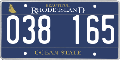 RI license plate 038165