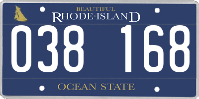 RI license plate 038168