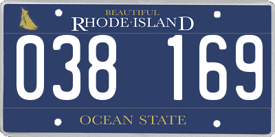 RI license plate 038169