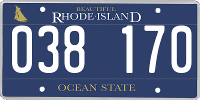 RI license plate 038170