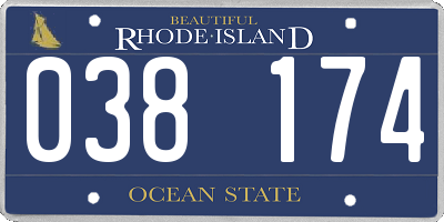 RI license plate 038174