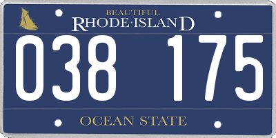 RI license plate 038175