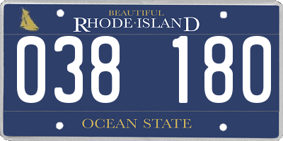 RI license plate 038180