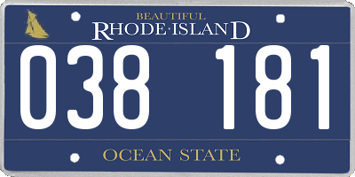 RI license plate 038181