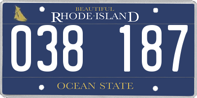 RI license plate 038187