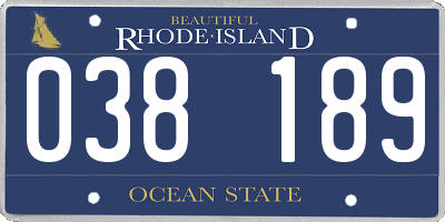 RI license plate 038189