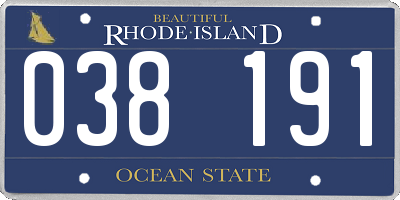 RI license plate 038191