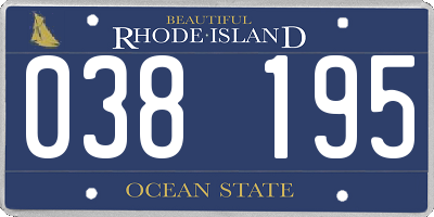 RI license plate 038195