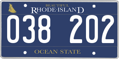 RI license plate 038202