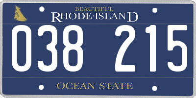 RI license plate 038215