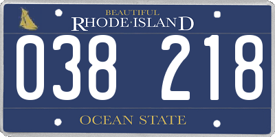 RI license plate 038218
