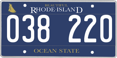 RI license plate 038220