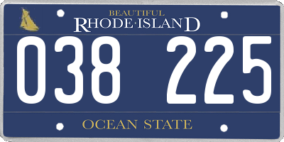 RI license plate 038225
