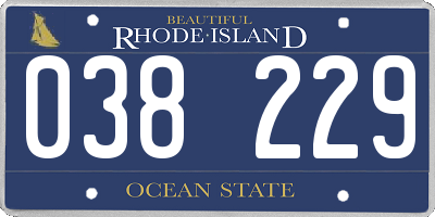 RI license plate 038229