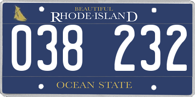 RI license plate 038232