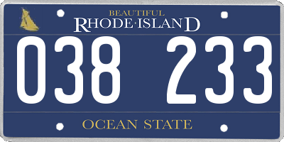 RI license plate 038233