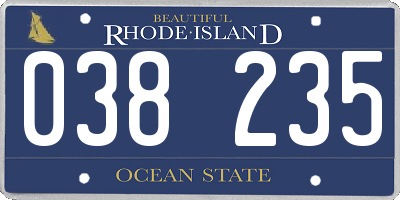 RI license plate 038235