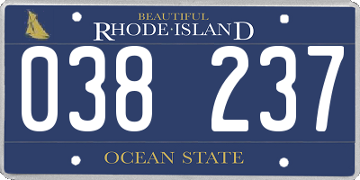 RI license plate 038237
