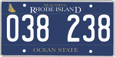 RI license plate 038238