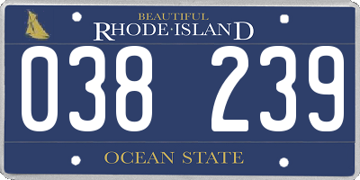 RI license plate 038239