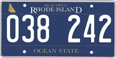 RI license plate 038242