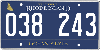 RI license plate 038243