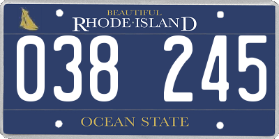 RI license plate 038245