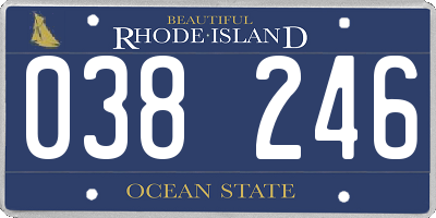 RI license plate 038246