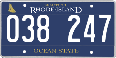 RI license plate 038247