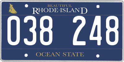 RI license plate 038248