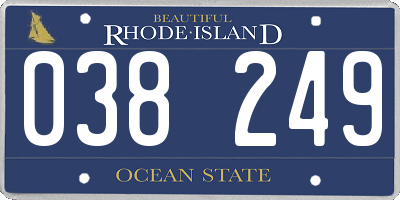 RI license plate 038249