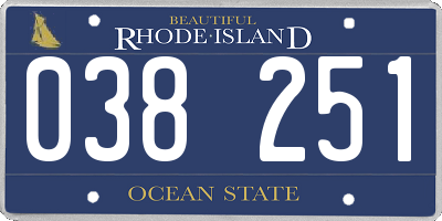 RI license plate 038251
