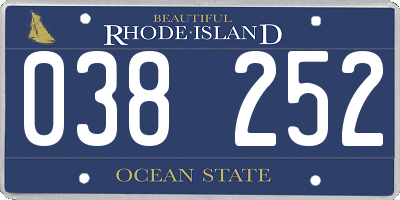 RI license plate 038252