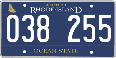 RI license plate 038255