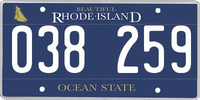RI license plate 038259