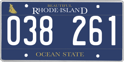 RI license plate 038261