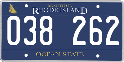 RI license plate 038262
