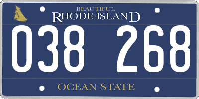 RI license plate 038268