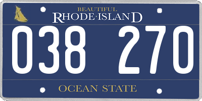 RI license plate 038270