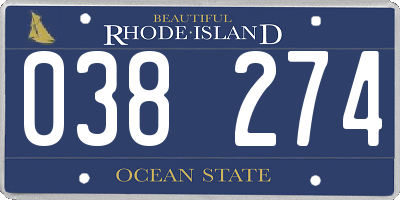 RI license plate 038274